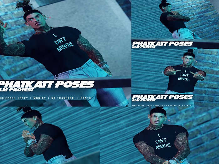 Second Life Marketplace PHATKATT POSES BLM PROTEST POSEPACK